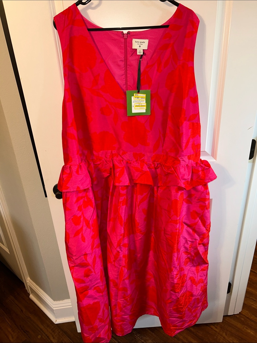 kate spade x Target Women’s  Bright Pink and Red Floral Peplum Dress